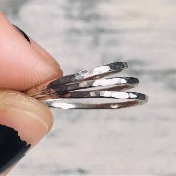 custom sterling silver stacking rings ✨ set of 3 - Picture 6 of 7